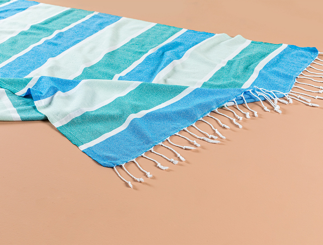 Полотенце Tilda Peshtemal 90x160 см. - синее / зеленое
