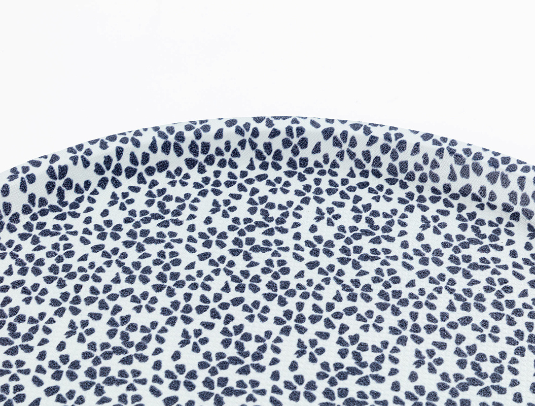 Круглый поднос Rêve Bleu Fleur Sauvage 36,5x36,5x2 см. - белый / синий