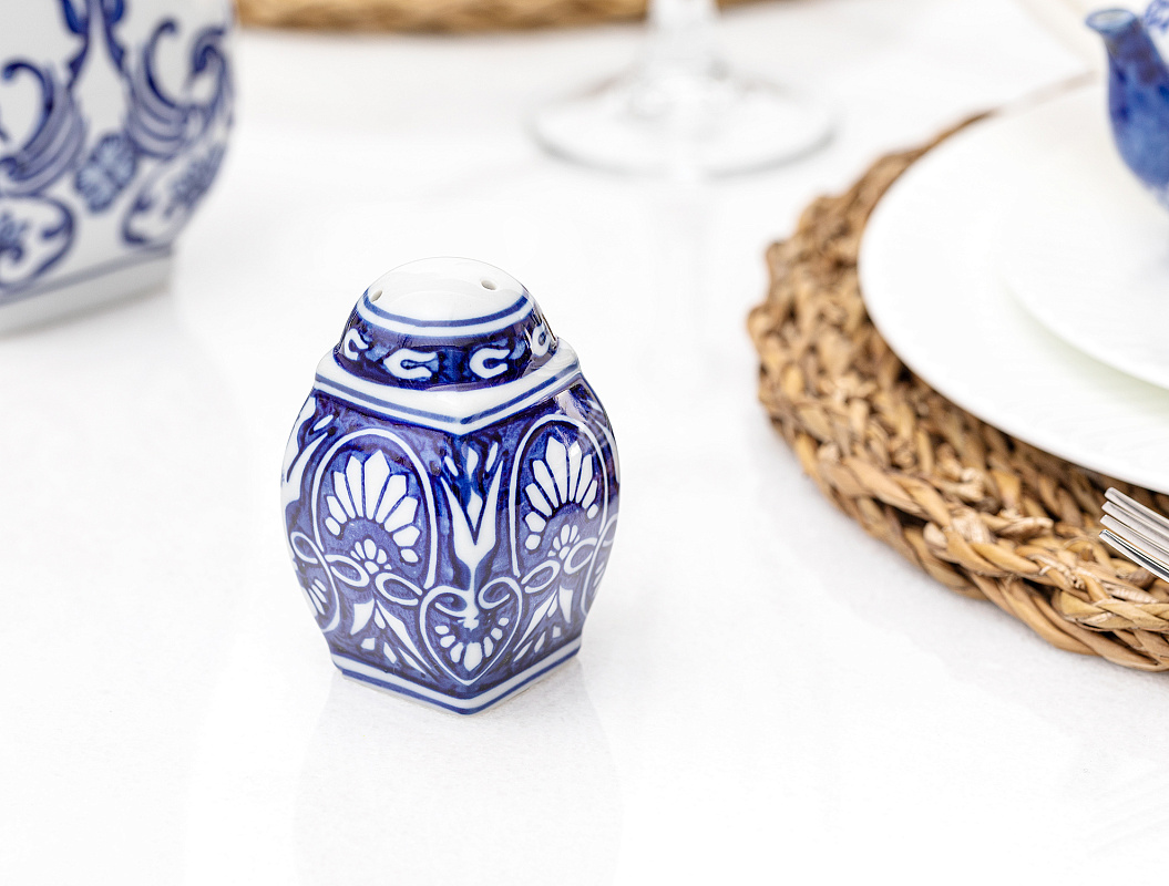 Солонка Ames 5x5x8 см. - синяя / белая