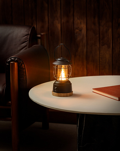 Светильник Klina Touch с ручкой 12x30,5 см, - пластик, бамбук, металл