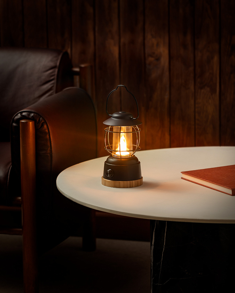 Светильник Klina Touch с ручкой 12x30,5 см, - пластик, бамбук, металл