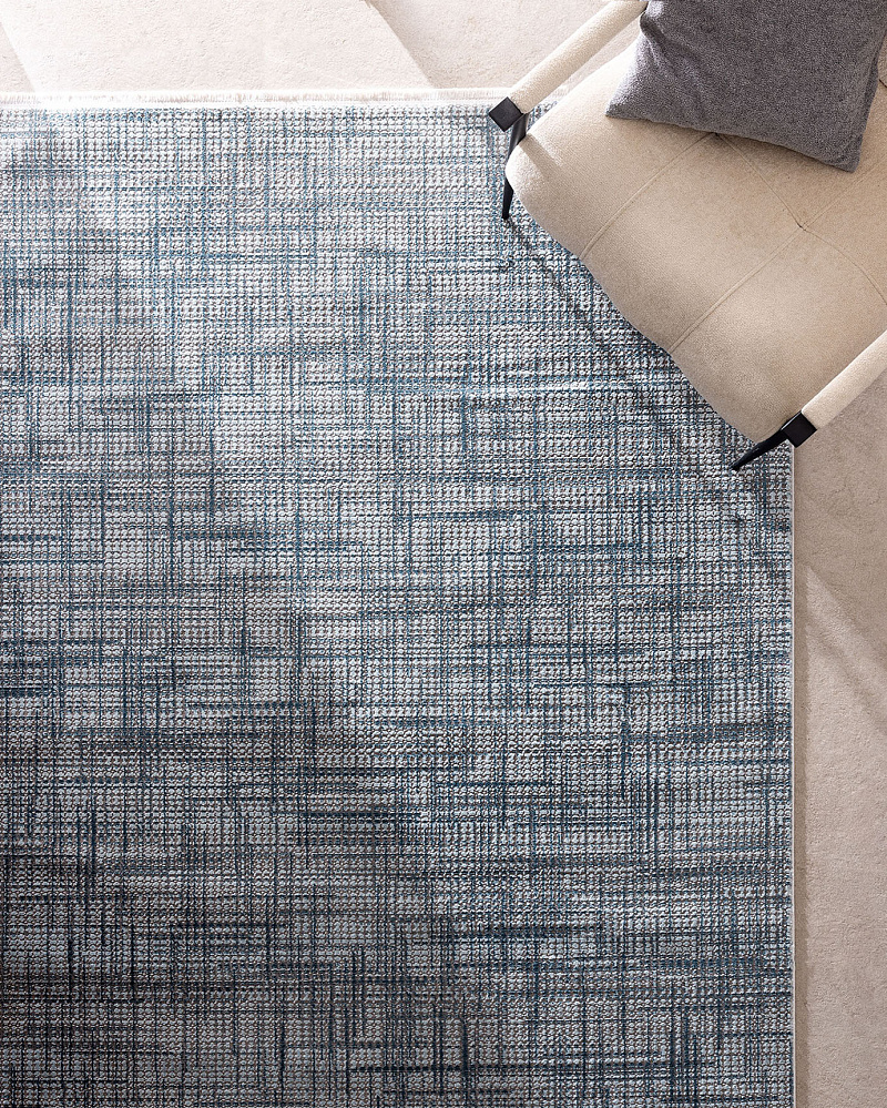 Ковер Crabe 80x150 см. - серый / голубой