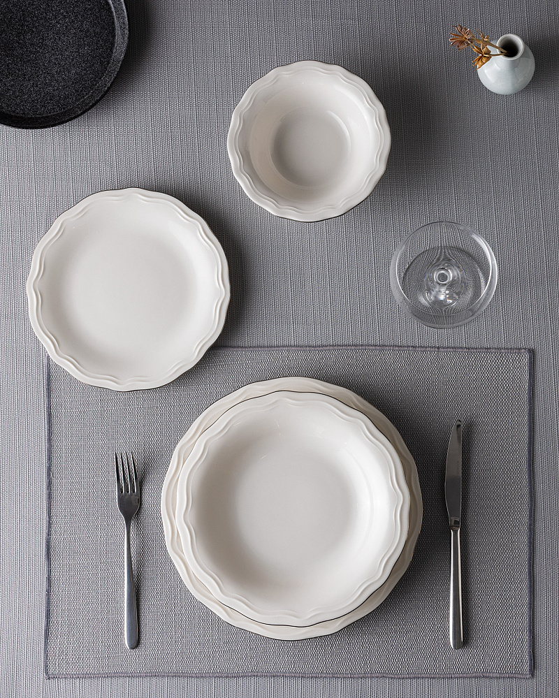 Столовый сервиз Viola из 24 предметов, new bone фарфор