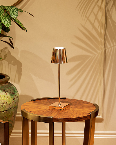 Абажур Bonar Touch 10x10x38 см. - золотистый / розовый