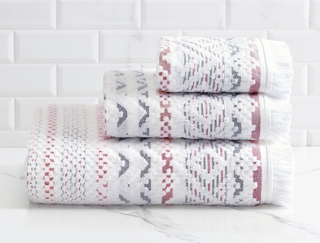 Полотенце для лица Annabel 50x70 см - темно-синее / красное