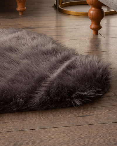 Плюшевый ковер Lela 90x150 см. - темно-серый