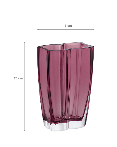 Стеклянная ваза ручной работы Lillebonne 16x25 см. - сливовая