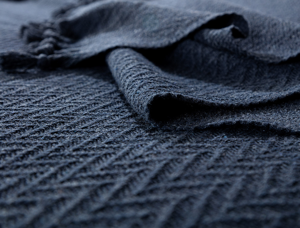 Покрывало двуспальное Stephane 220x240 см. - темно-синее