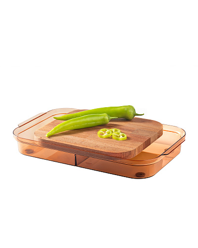 Разделочная доска из дерева Eolya с чашей 24,5x40,2x6 см. 