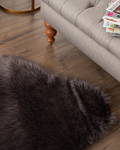 Плюшевый ковер Lela 90x150 см. - темно-серый