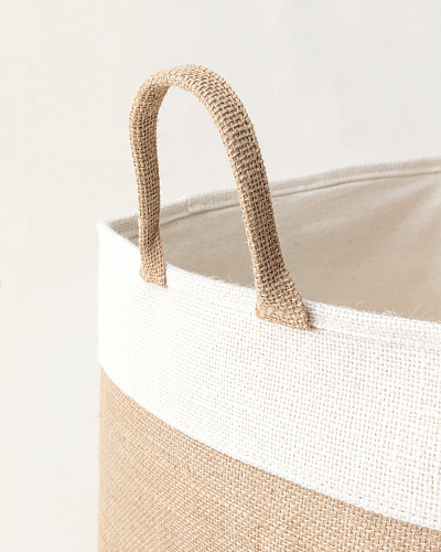 Корзина для белья Eva 33x33x30 см. - бежевая