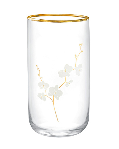 Набор стеклянных стаканов для напитков Musette Branche D'Amour Gold из 4 шт., 365мл