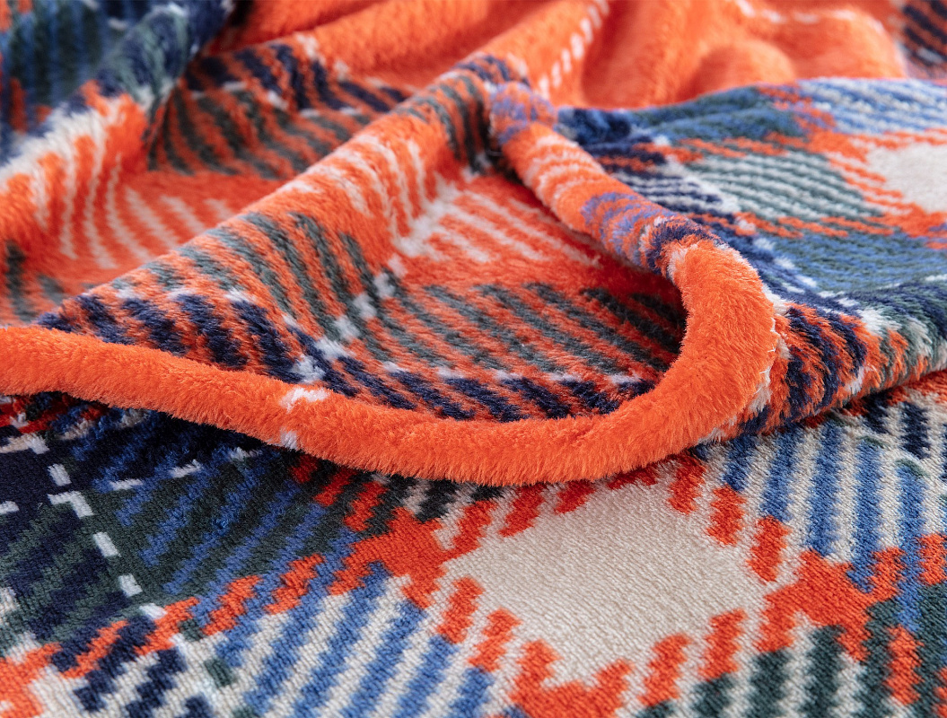 Плед Antonin Welsoft в клетку 200x220 см. - красно-синий