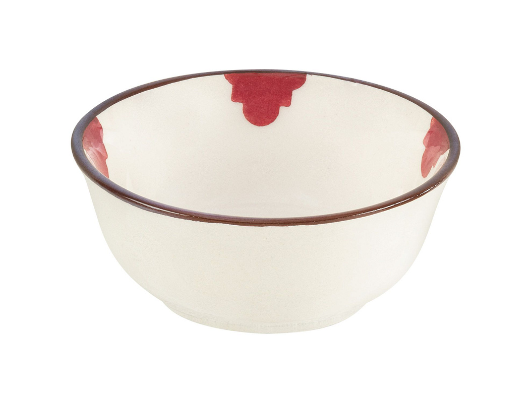 Блюдо керамическое Vie Rouge 10,5 см -  белое / красное
