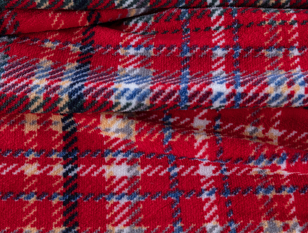 Покрывало полутораспальное Welsoft Chéri с принтом 200x220 см. - красное