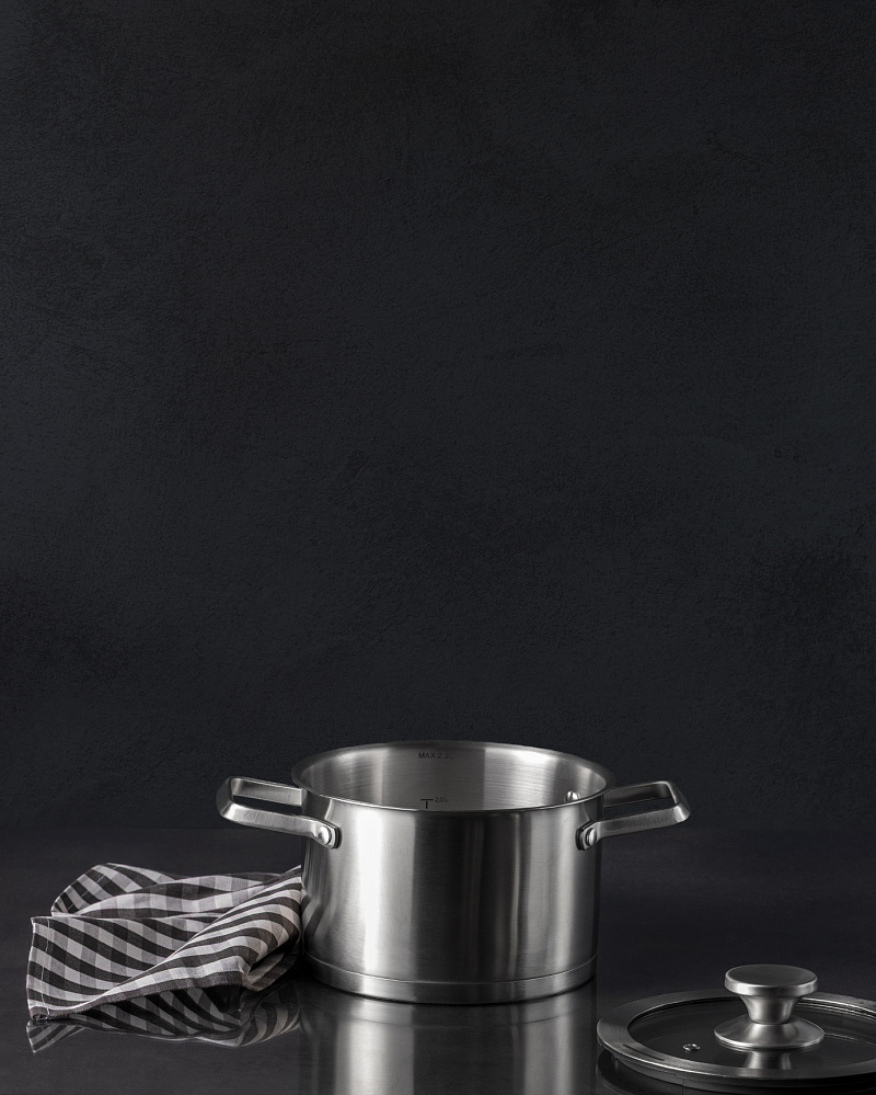 Кастрюля Raye с крышкой 18x11,5 см. - нержавеющая сталь