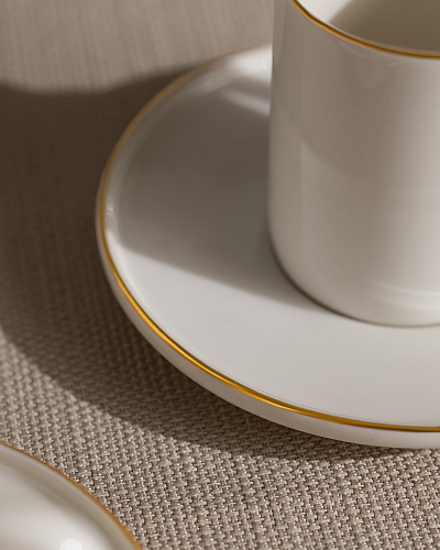 Набор кофейный Lumora из 12 шт., 100 мл. - белый / золотистый