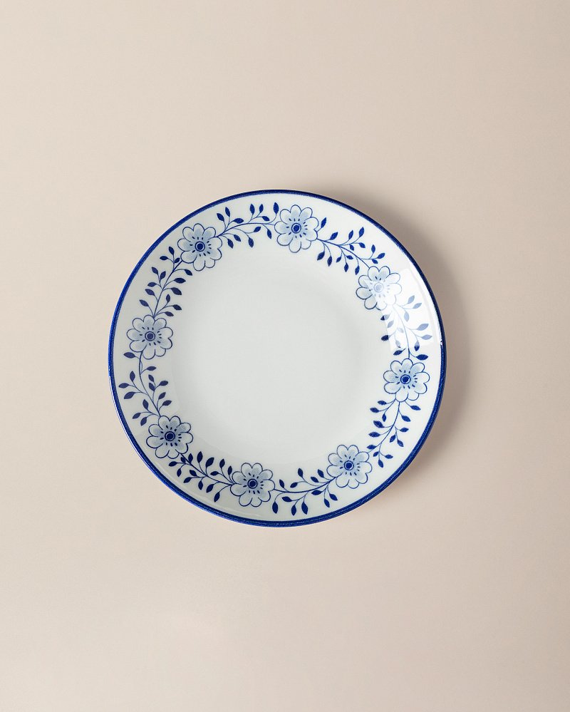 Сервировочная тарелка Reve Bleu Floral 20 см, new bone фарфор