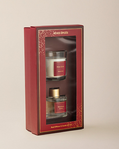 Набор из диффузора и свечи Répertoire, - лимон, корица, ваниль