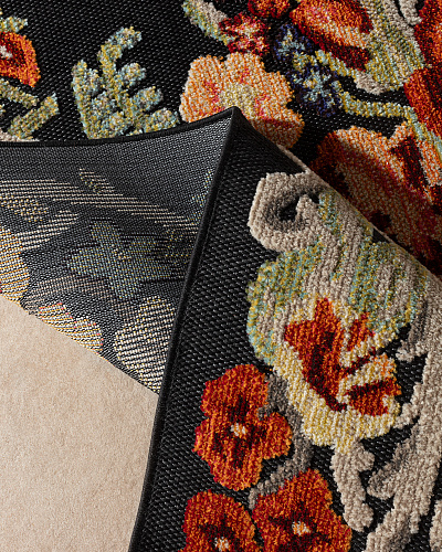 Ковер Lubien с цветами 200x300 см. - черный