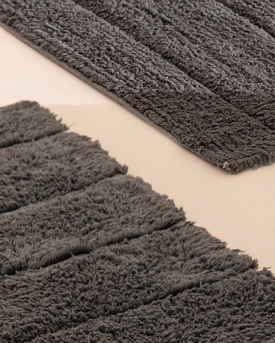 Набор ковриков для ванной из 2 шт., 60x100-50x60 см. - серый
