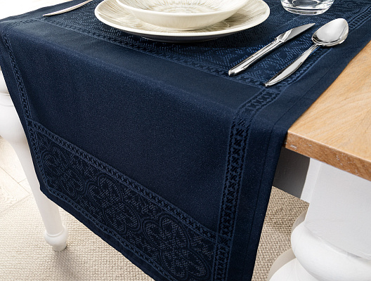 Дорожка на стол Moroccon 45x160 см. - синяя