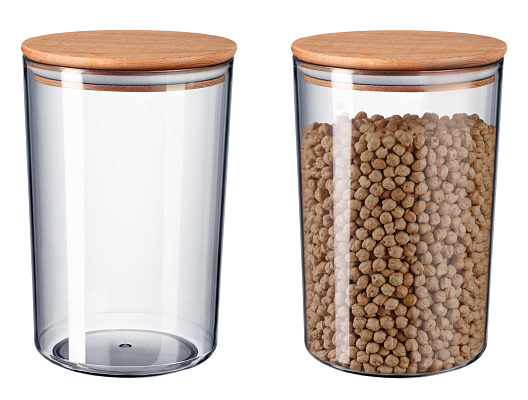 Набор контейнеров для хранения Yuviera Wooden Lid из 2 шт., 2,3 л. - дерево, пластик