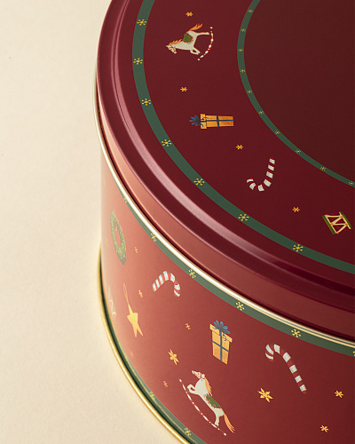 Круглая металлическая коробка Bonni с крышкой 24x24x10 см, металл