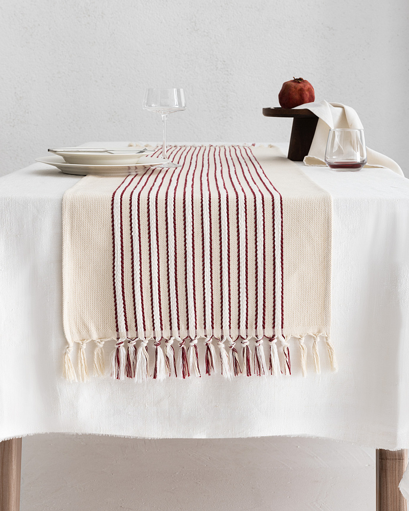 Дорожка на стол Ronnet 40x140 см. - бежевый / красный