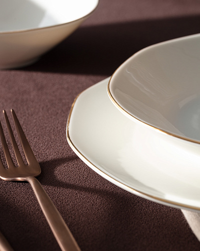 Столовый сервиз Collin из 24 шт. - белый / золотистый