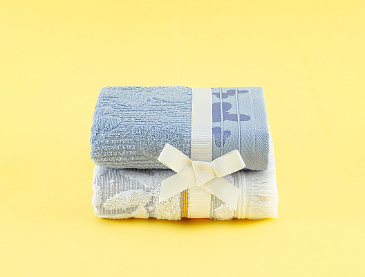 Набор полотенец для лица Naemi из 2 шт., 50x70см - серый/белый