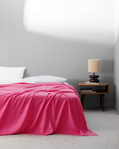Покрывало односпальное Mathilda 150x220 см. - фуксия