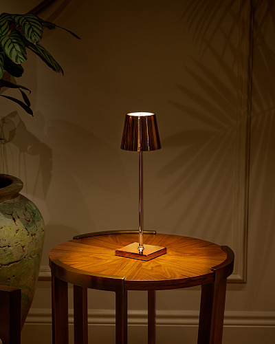 Абажур Bonar Touch 10x10x38 см. - золотистый / розовый