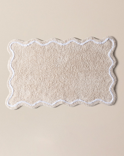 Коврик для ванной Yvoire 50x80 см. - бежевый / белый