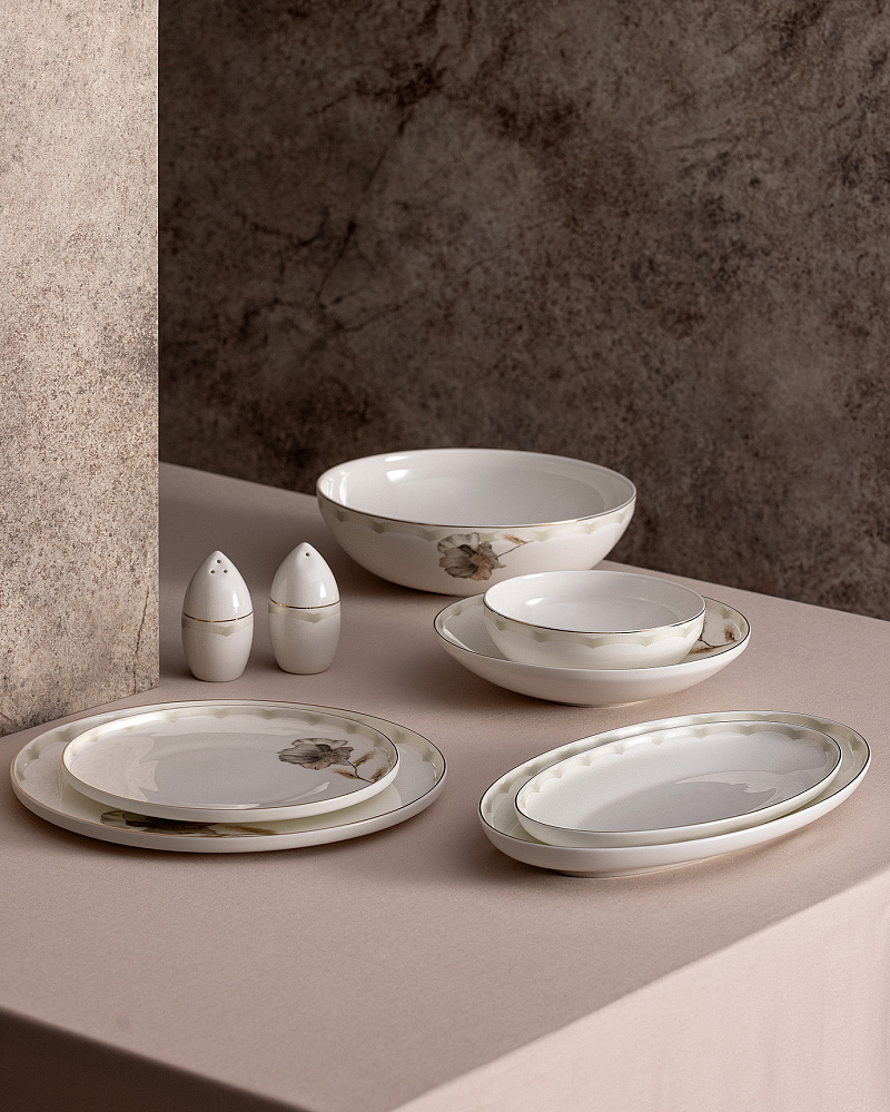 Столовый сервиз Leda из 56 предметов, - костяной фарфор