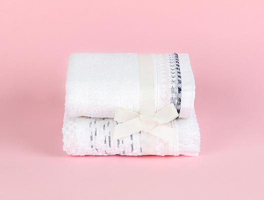 Набор полотенец для лица Rayford из 2 шт., 50x70см - темно-синий/белый