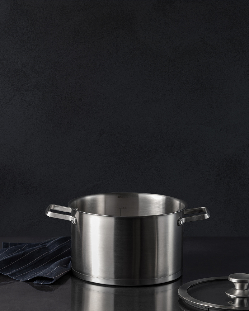 Кастрюля Raye с крышкой 24x14,5 см. - нержавеющая сталь