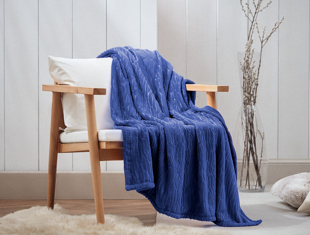 Плед Jacques Welsoft Emboss 130х170 см. - синий