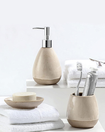 Набор для ванной комнаты Ellise из 3 шт. - бежевый