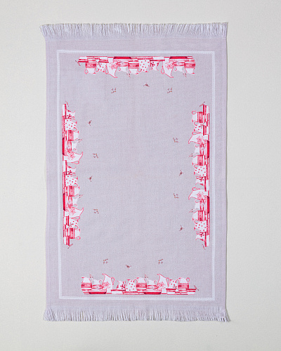 Кухонное полотенце Belle с принтом 40x60 см. - пыльное / красное