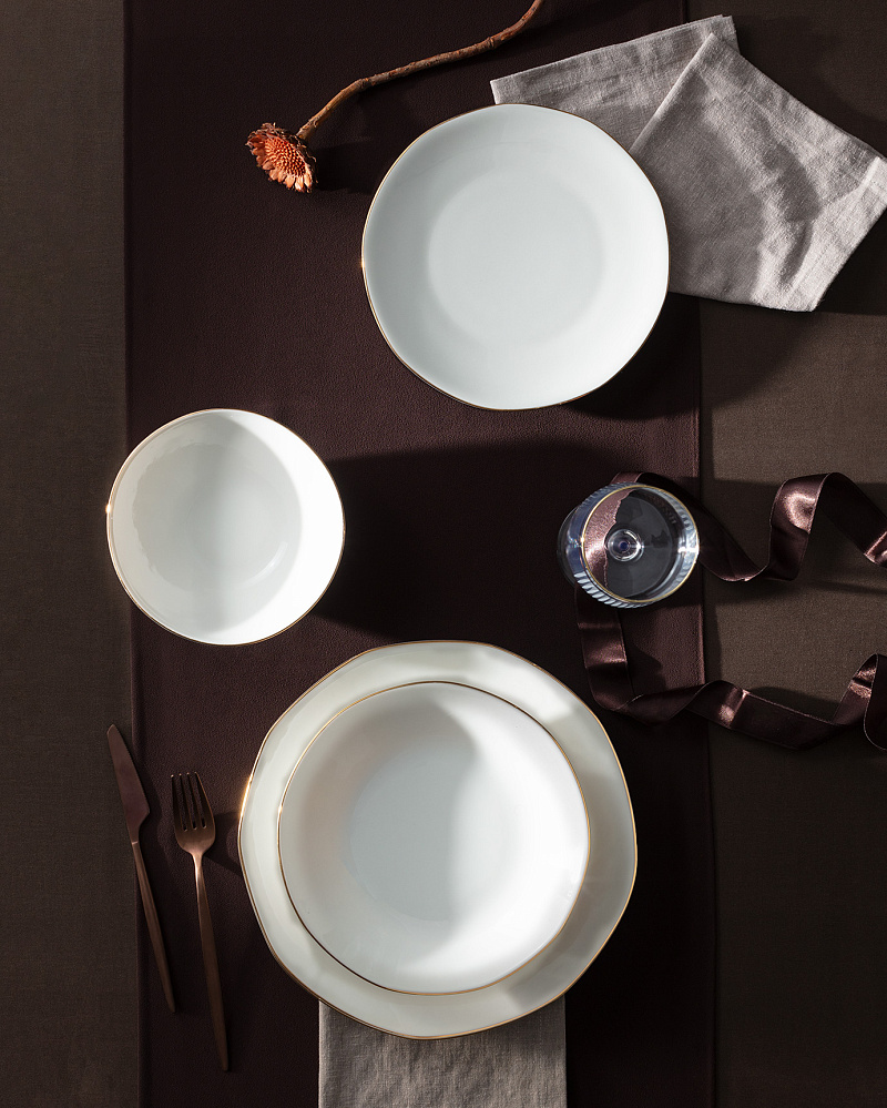 Столовый сервиз Collin из 24 шт. - белый / золотистый