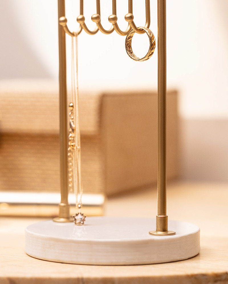 Вешалка для украшений Ignis 10x10x26,5 см. - золотистая