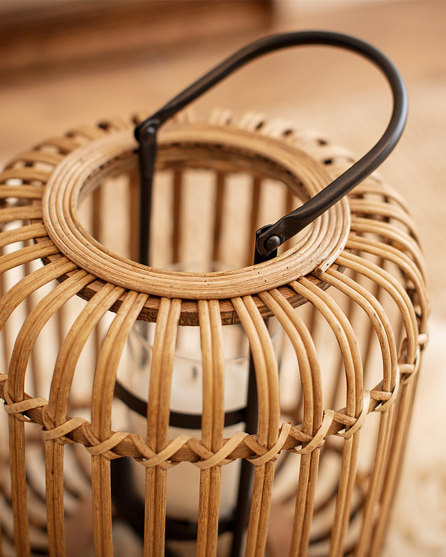 Подсвечник Jules Lantern 24x24x46 см. - бежевый