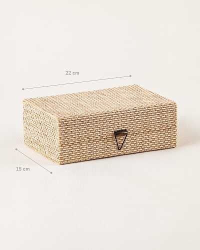 Шкатулка бамбуковая Julien 22 см. - кремовая