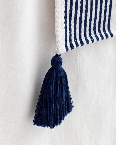 Дорожка на стол Estelle 40x120 см. - белый / синий