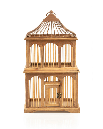 Декоративный скворечник Brigitte Birdcage 30x24x54 см. - бежевый