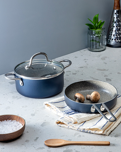 Набор посуды Mini Granite Look из 3 шт., 1,4 л., 1л. - темно-синий