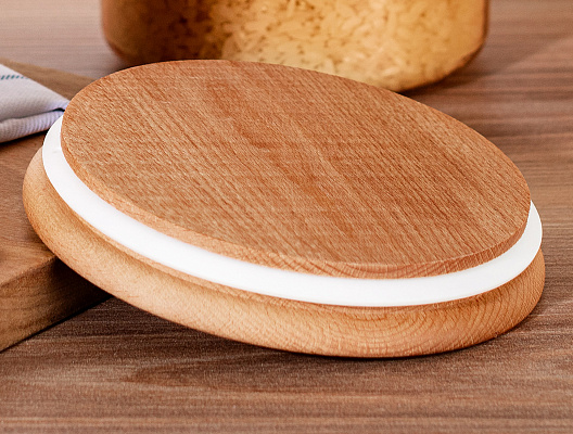 Контейнеры для хранения Yuviera Wooden Lid из 2 шт., 2,3 л. - дерево, пластик