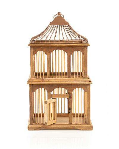 Декоративный скворечник Brigitte Birdcage 30x24x54 см. - бежевый