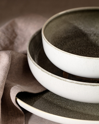 Столовый сервиз Madelyn Rea из 24 шт. - белый / серый